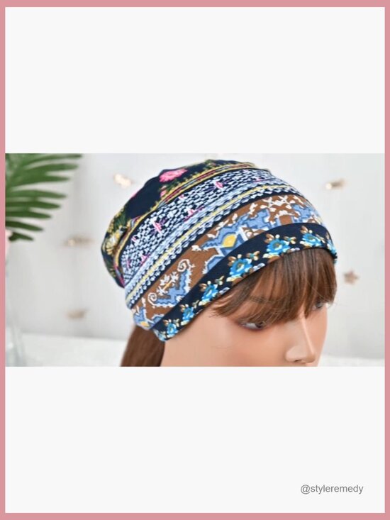 5 Pack Slouchy Beanie Hat Stretch Head Wrap for Chemo Cancer Patients